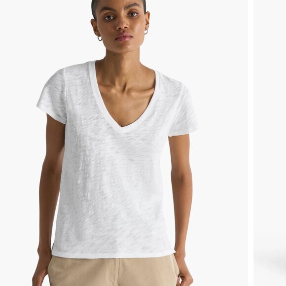 ATM WOMENS SHORT SLEEVE SLUB JERSEY SCHOOLBOY V-NECK TEE M $90 - Picture 10 of 10